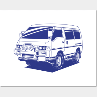 Delica advanture blue print 1 Posters and Art